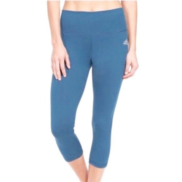 adidas Pants - Adidas Crop Leggings Blue Quick Dry Capris Medium